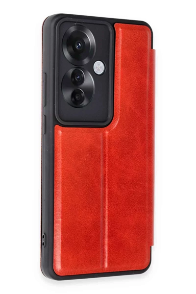 Reno 11F Kılıf Flip Cover - Kırmızı