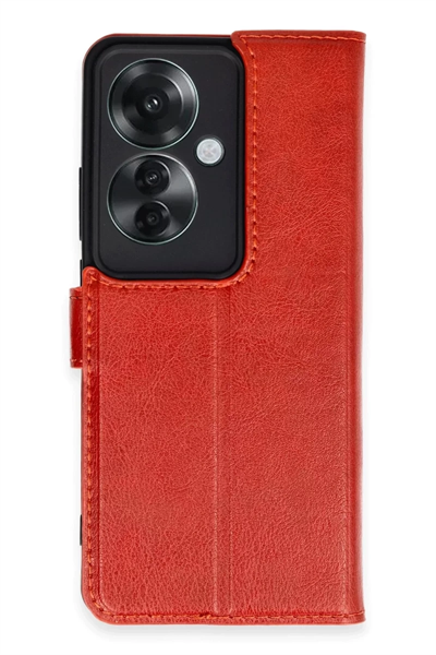 Reno 11F Kılıf Trend S Plus Kapaklı Kılıf - Kırmızı