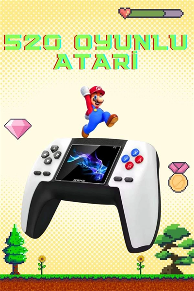 Retro Konsol P5 Uyumlu Taşınabilir 520 Oyunlu Kablosuz Game Stick
