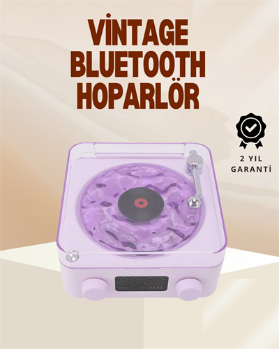 Retro Pikap Hoparlör – Şarjlı Kablosuz Projektör ve Gece Lambası