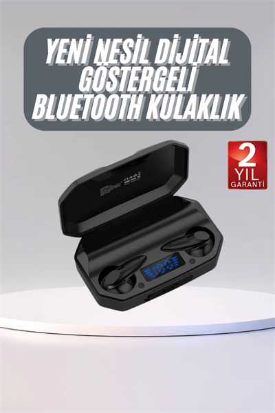 Rgb Işıklı Çift Mikrofonlu Siyah Profesyonel  Kulaklığı Kablosuz Kulakiçi