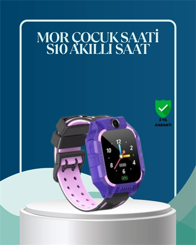 S10 Mor Çocuk Takip Saati Elektronik Bariyer ve Sesli Mesaj Destekli