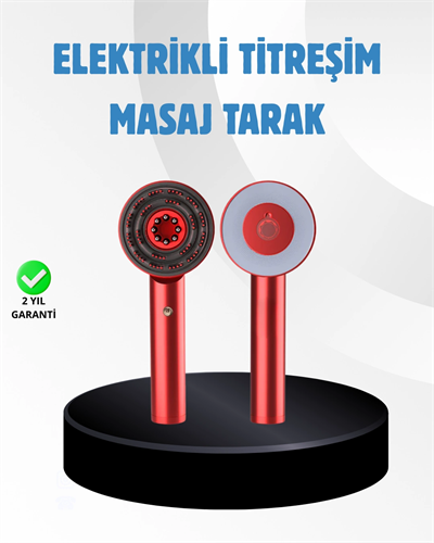 Saç Büyüme Destekleyici Elektrikli Masaj Tarak LED ve Titreşimli