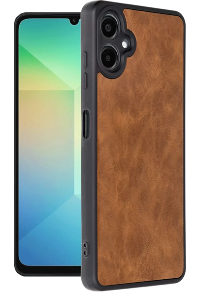 Samsung Galaxy A06 Kılıf Aras Deri Kapak - Taba