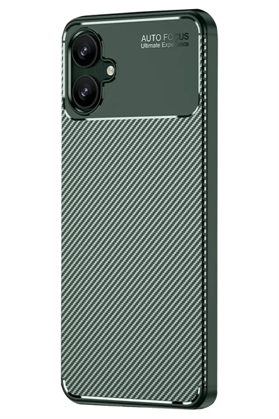 Samsung Galaxy A06 Kılıf Auto Focus Karbon Kapak - Koyu Yeşil