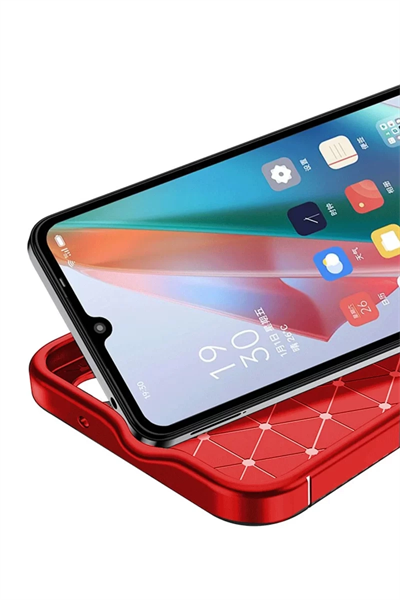 Samsung Galaxy A06 Kılıf Auto Focus Karbon Kapak - Kırmızı