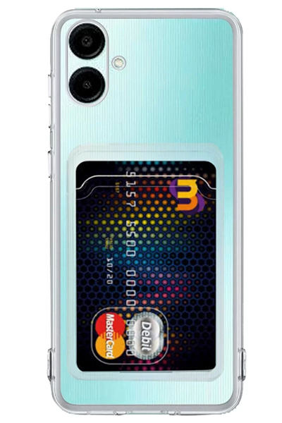 Samsung Galaxy A06 Kılıf Kart Şeffaf Silikon - Şeffaf