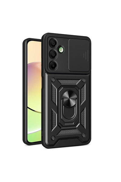 Samsung Galaxy A16 5G Kılıf Pars Lens Yüzüklü Silikon - Siyah