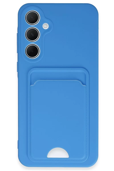 Samsung Galaxy A35 5G Kılıf Kelvin Kartvizitli Silikon - Mavi