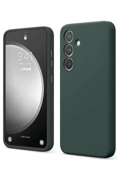 Samsung Galaxy S24 FE Kılıf First Silikon - Koyu Yeşil
