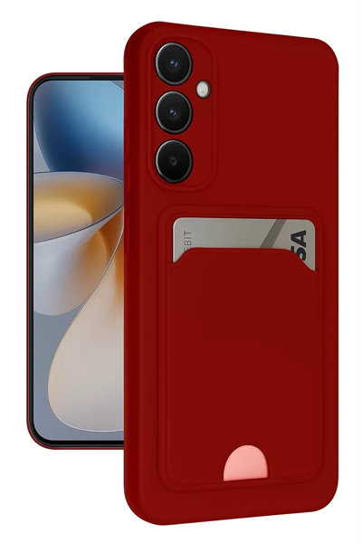 Samsung Galaxy S24 FE Kılıf Kelvin Kartvizitli Silikon - Kırmızı