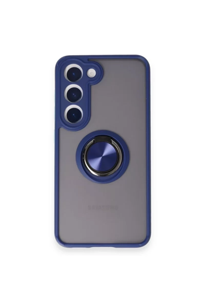 Samsung Galaxy S24 FE Kılıf Montreal Yüzüklü Silikon Kapak - Lacivert