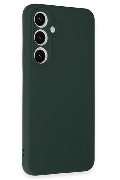 Samsung Galaxy S24 FE Kılıf Nano içi Kadife Silikon - Koyu Yeşil