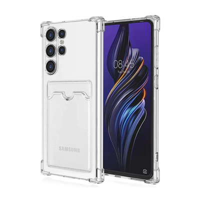 Samsung Galaxy S24 Ultra Kılıf Kart Şeffaf Silikon - Şeffaf
