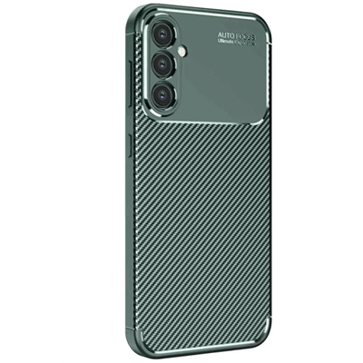 Samsung Galaxy S25 Kılıf Auto Focus Karbon Kapak - Koyu Yeşil