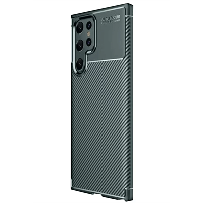 Samsung Galaxy S25 Ultra Kılıf Auto Focus Karbon Kapak - Koyu Yeşil