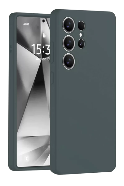 Samsung Galaxy S25 Ultra Kılıf Nano içi Kadife Silikon - Koyu Yeşil