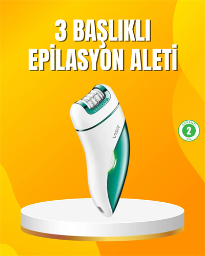 Şarjlı 3’ü 1 Arada VGR Epilatör LED Işıklı Suya Dayanıklı Hassas Bölge Epilasyon Makinesi