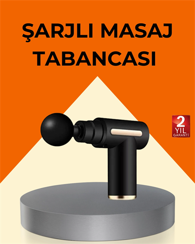 Şarjlı Kas Masaj Aleti 6 Kademe 4 Başlık Derin Doku EMS Titreşim Sporcu Masaj Tabancası