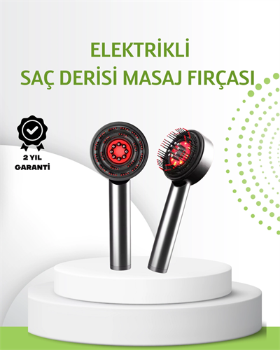 Şarjlı Saç Derisi Masaj Cihazı Kırmızı Işık ve 3D Tarak Dişli