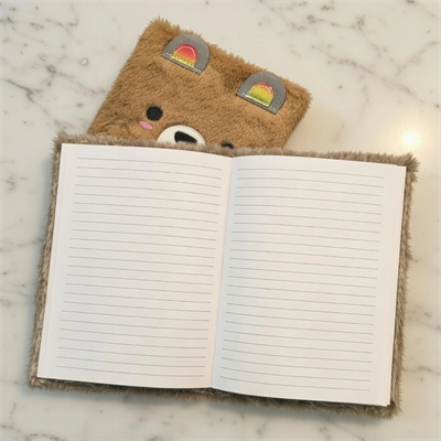 Sevimli Ayıcık Peluş Çizgili Defter