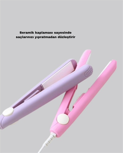 Seyahat Tipi Mini Saç Düzleştirici – Seramik Kaplama, Hızlı Isınma, Kompakt Tasarım