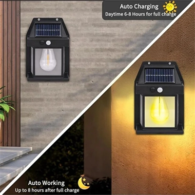Solar Rustik Ampullü Duvar Lambası - Gün Işığı