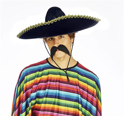 Sombrero Meksika Şapkası Altın Şeritli Yetişkin Boy