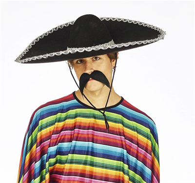 Sombrero Meksika Şapkası Gümüş Şeritli Yetişkin Boy