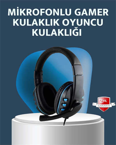 Stereo Mikrofonlu Kablolu Oyun Kulaklığı – Konforlu ve Net Ses İletimi