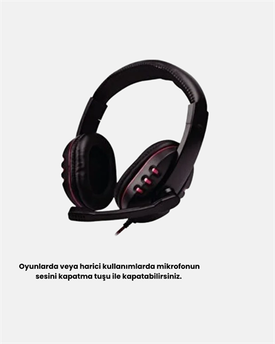 Stereo Ses Destekli Mikrofonlu  Kulaklık – Yumuşak Pedli