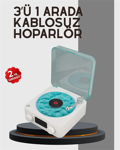 Stereo Sesli Gece Lambalı Bluetooth Hoparlör – Şık Vintage Tasarım