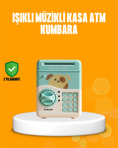 Su Yeşili ATM Kasa Görünümlü Elektronik Şifreli Çocuk Kumbarası