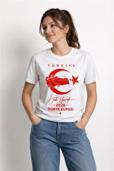 TÜRKİYE Ay Yıldız 2026 Dünya Kupasi Taraftar Forma T-Shirt - Beyaz