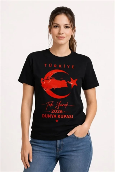 TÜRKİYE Ay Yıldız 2026 Dünya Kupasi Taraftar Forma T-Shirt - Siyah