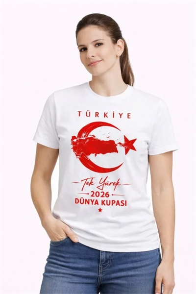 TÜRKİYE Ay Yıldız 2026 Dünya Kupasi Taraftar Forma T-Shirt - Beyaz