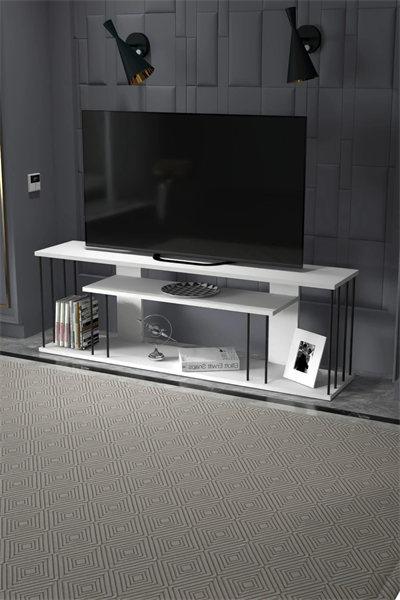TV SEHPASI TV ÜNİTESİ RAFLI 140 CM GZD BEYAZ