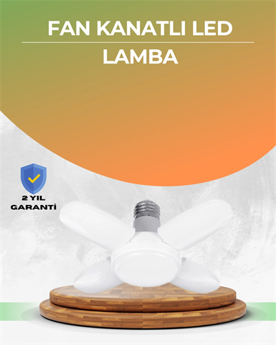 Tasarruflu Pervane LED Ampül 4 Kollu 60 Watt Geniş Alan Aydınlatma