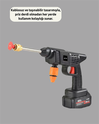 Taşınabilir Şarjlı Basınçlı Yıkama Tabancası Köpük Aparatlı