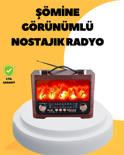 Taşınabilir Şömine Görünümlü Bluetooth Hoparlör – Solar Şarjlı, Alev Işıklı, 7W Ses