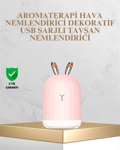 Tavşan Kulak Tasarımlı 200 ml USB Aroma Difüzör ve Hava Nemlendirici