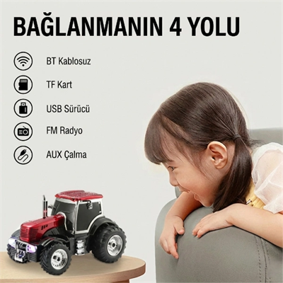 Traktör Tasarımlı Bluetooth Hoparlör