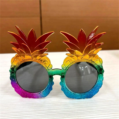 Tropikal Ananas Tasarımlı Renkli Hawaii Parti Gözlüğü