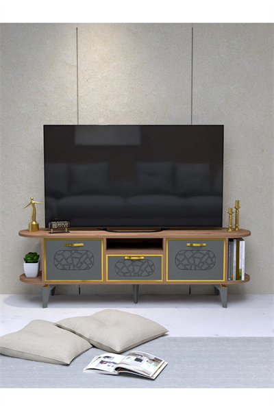 Tv Sehpası Mira 5030 Atlantik Gold 160 Cm 35 Cm 50 Cm