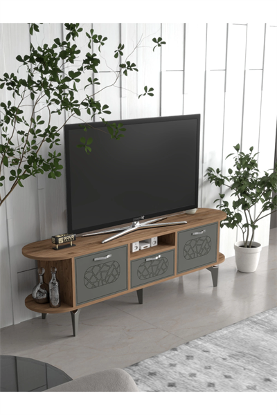 Tv Sehpası Mira Atlantik 5031 Gümüş 160 Cm 35 Cm 50 Cm