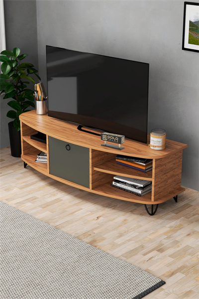 Tv Sehpası Tv Ünitesi 136 Cm Atlantik Çam Antrasit Vienna 5007