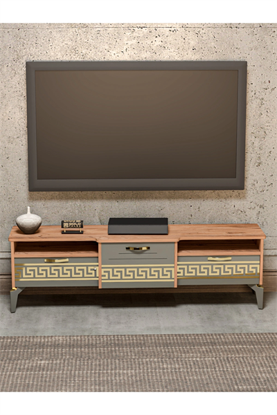 Tv Sehpası Tv Ünitesi 160 Cm Atlantik Çam Gold Mistral 5070