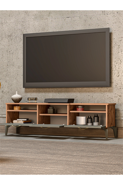 Tv Sehpası Tv Ünitesi 160 Cm Atlantik Çam Gold Mistral 5070