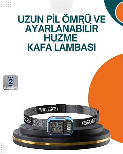 Type C Şarjlı LED Kafa Lambası Güç Göstergeli 53 Modlu