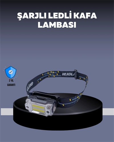 USB Şarjlı Mini LED KAFA Feneri 50m Odak 150m Geniş Aydınlatm